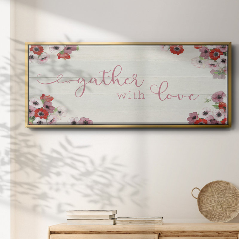 «Gather with Love», toile encadrée, H 8 po x l 20 po
