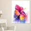 «Red Yellow Hibiscus Flower in Blue Large Flower», reproduction d'art sur toile tendue-11377587-4246072