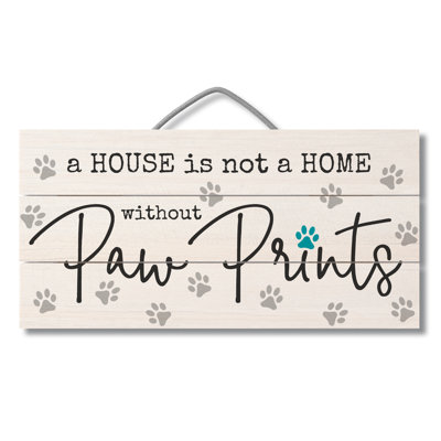 Panneau décoratif en bois Paw Prints 12 po x 6 po