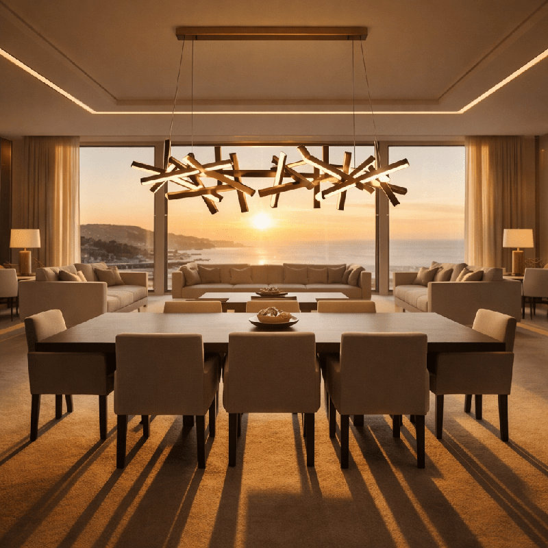Erratic Forms Sputnik Linear LED Chandelier