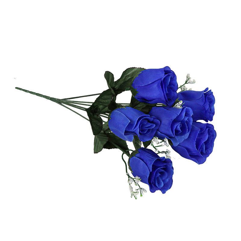 Bouquet de roses artificielles, Bleu royal