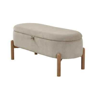Parkerhouse 42" W Corduroy Upholstered Ottoman With Lift-Top Storage