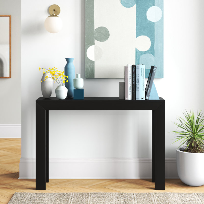 Beckett Solid Wood Console Table, Black, 32" H x 56" W x 12" D