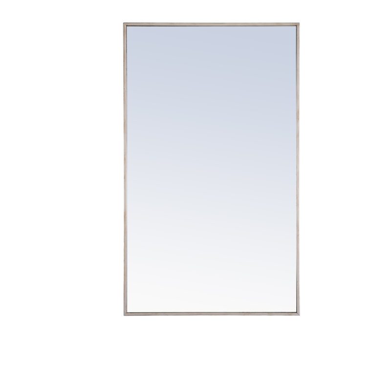 Sabine Metal Rectangle Wall Mirror, 40" x 24", Silver
