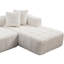 Canapé moderne en L 107,9 po en forme de L, canapé 4 places blanc rembourré pour chambre à coucher, assise profonde et agencement flexible, canapé modulaire à assise souple, configuration, coussins