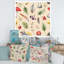 Forêt sauvage, herbes et champignon sur beige - Peinture sur toile-67406185-67406195