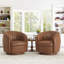Fauteuil demi-tonneau pivotant en cuir Seraphina-56335271