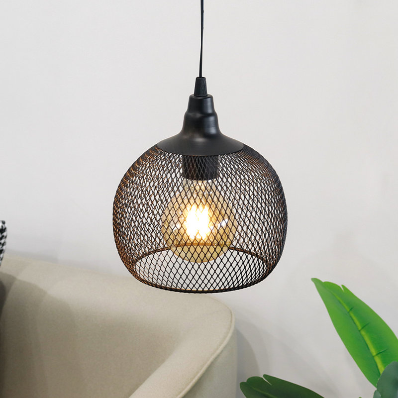 Lampe suspendue noire à piles
