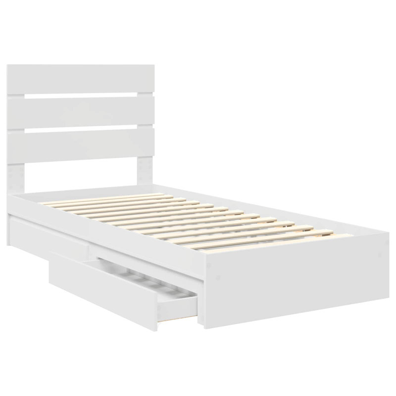 Bed, White, European Single (90 x 200 cm)