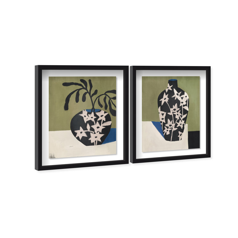 Noir Vase Set Set by Oliver Gal, 43"H x 35"W, Black Shadowbox