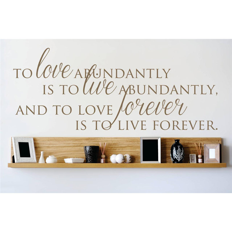 Text & Numbers Wall Decal, Brown, 6" H x 20" W x 0.16" D