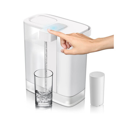 Next-Gen Instant Water Filter Pitcher, Rechargeable Battery, Mirco-X Clean Technology, 3L 12 Cups, 1L/Min Fast Flow, Countertop Filtered Water Purifier Jug For Tap Water, 1 Filter