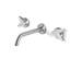 Acquaco Linki Arrow Wall Mount Three-Hole Two Handle Bathroom Lavatory Faucet with 6-3/4'' Spout Reach-125827957