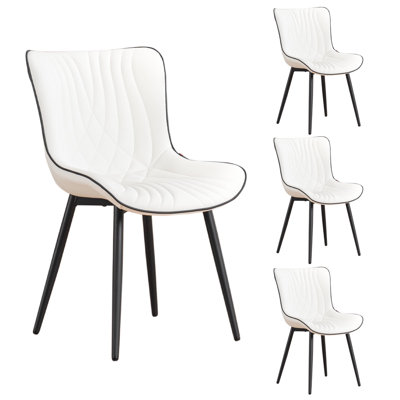 Comfortable Padded Dining Chairs with Back Easy Assembly Upholstered Side Chair, Accent Chairs for Kitchen, Dining Room