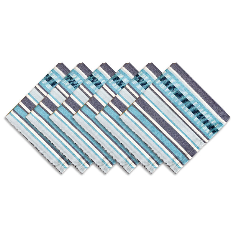 Alexzandyr Striped Square Napkin, Blue