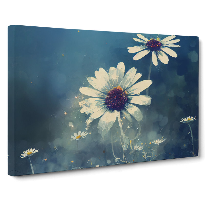 Glamorous Daisy Flowers - Wrapped Canvas, 35cm H x 50cm W x 3cm D