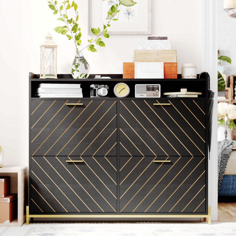 Shoe Cabinet/Shoe Rack Cabinet/Shoe Rack Organizer Cabinet, Black