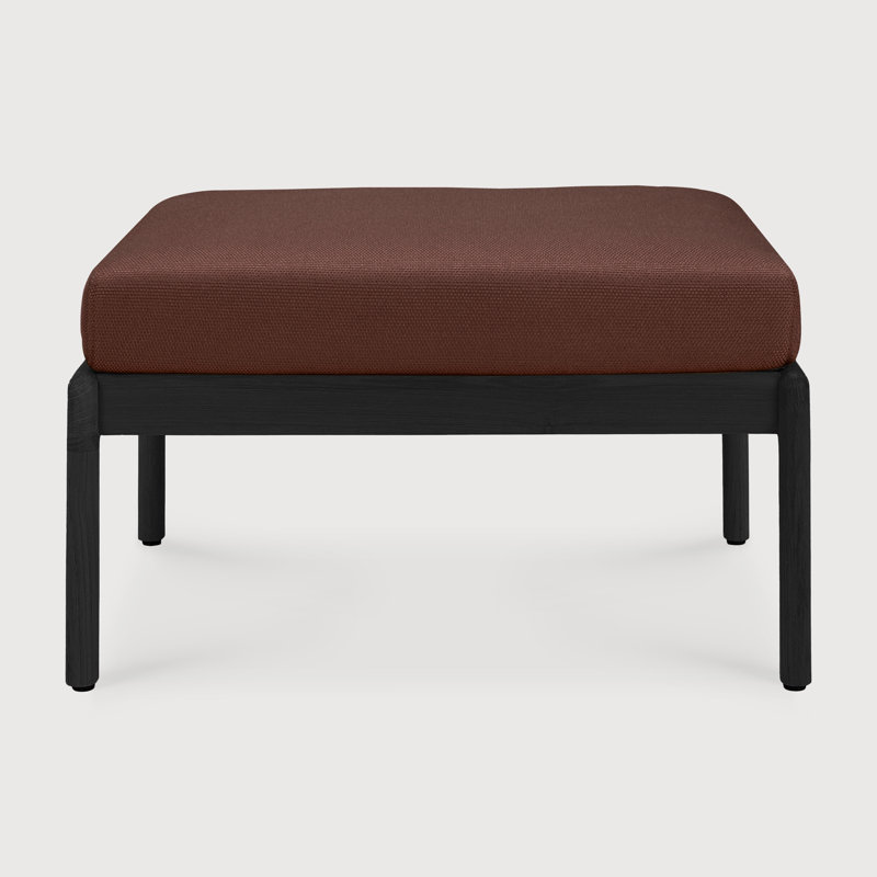 Jack outdoor footstool, Burgundy, Varnished Teak Black