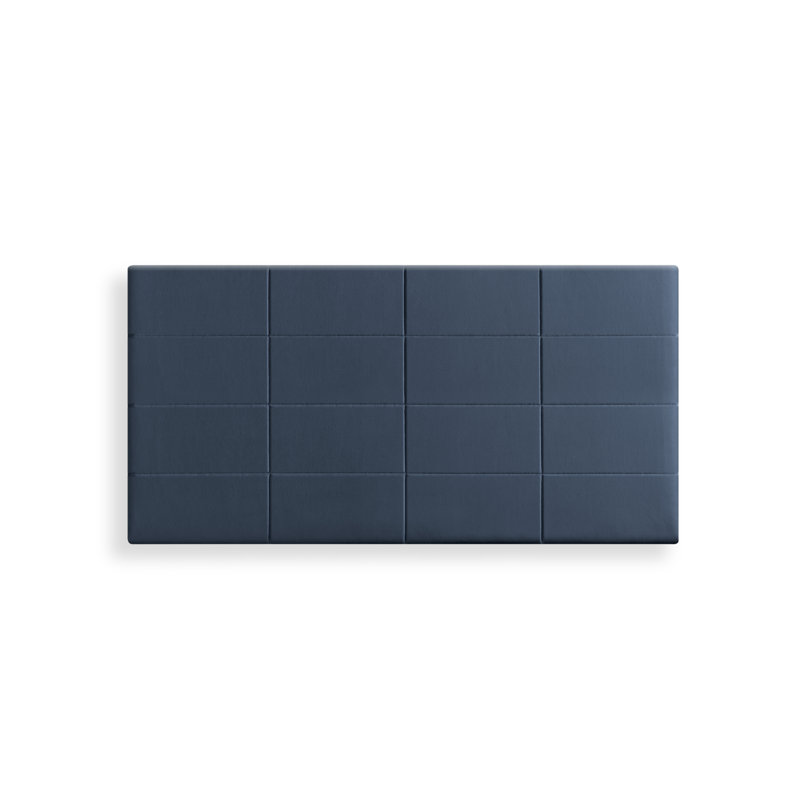Raglen Upholstered Velvet Panel Headboard, Kingsize (5'), Deep Blue