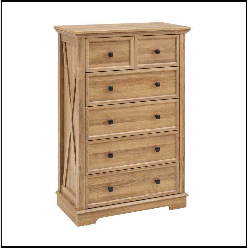 Commodes d'appoint à 6 tiroirs, Naturel