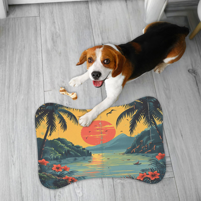 Tapis d'alimentation Old-School Island Sunset