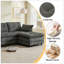 L-Shaped Oversized Corduroy Modular Sectional Sofa with 1 Ottoman and Multi-Functional Console, 4-Seater Upholstered Couch with USB and 2 Cup Holders, Easy Assembly, for Living Room-129410678