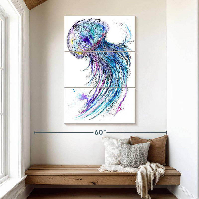 Brampt Vibrant Jellyfish, H 50 po x l 32 po
