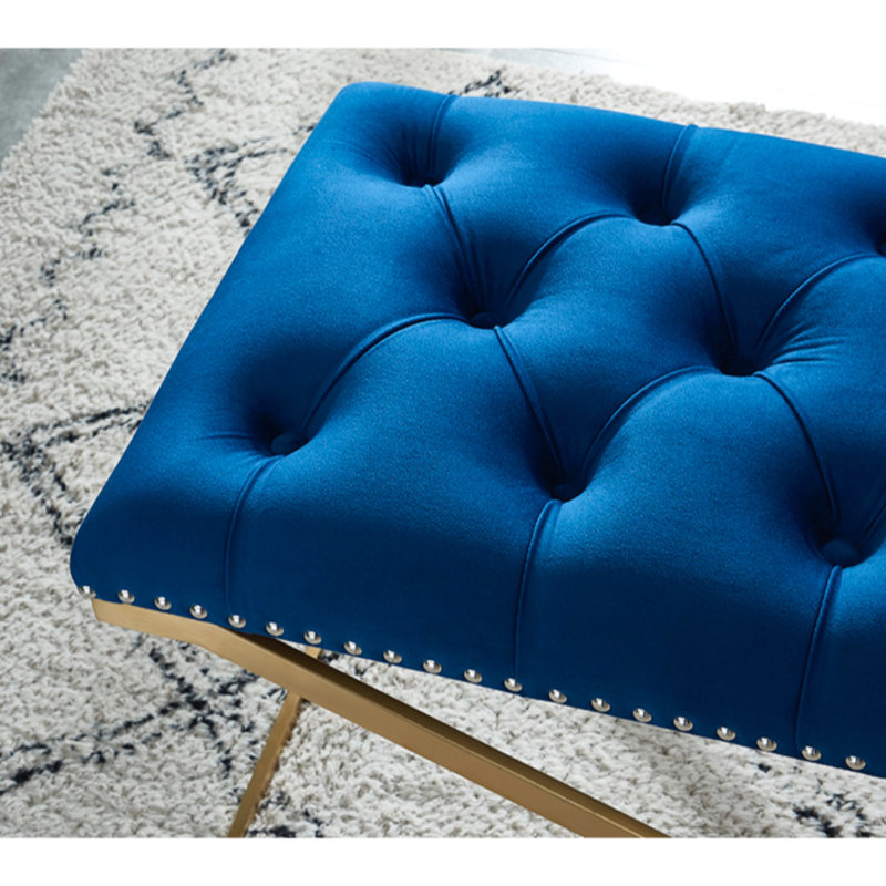Banc rembourré kimzey, Bleu marine