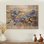 «Blue and Gold Exquisit Violets I - Violets», art mural sur bois de pin naturel