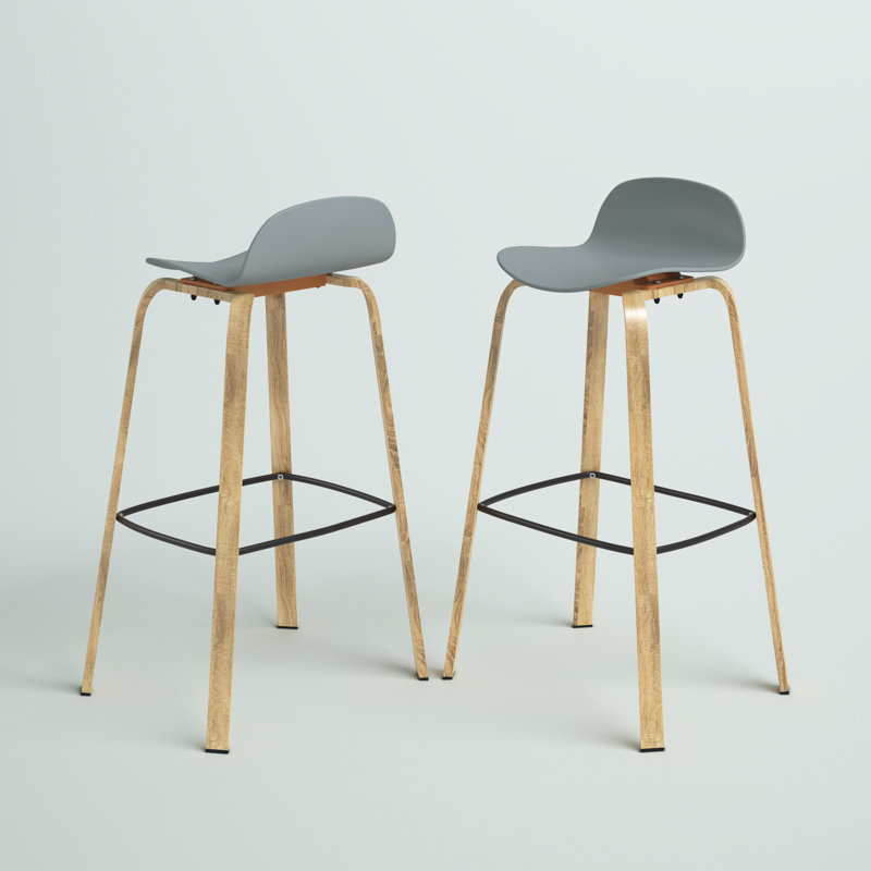 Brees Counter Stool with Metal Frame, Gray