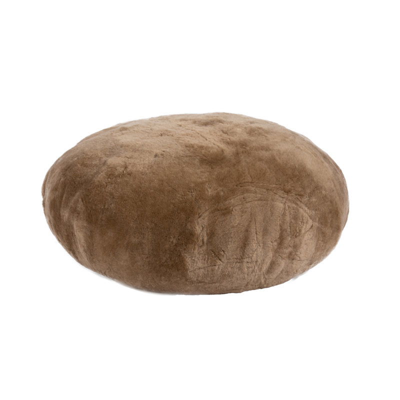  Repose-pieds Furniture Shearling Round Butterscotch, Caramel écossais