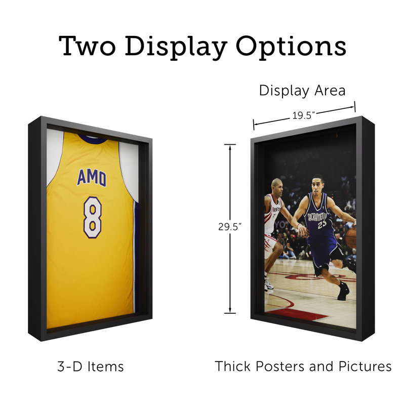 20X30 Black Shadow Box Frame, Tempered Glass Front And Solid Wood Border, 2.5 Inch Thick, Display Case For Items Or Posters