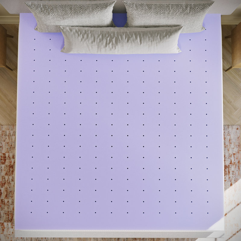 Surmatelas en mousse viscoélastique infusée de lavande Shardia, Très grand
