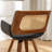 Faux Leather and Rattan Back Swivel Office Chair -1227873577