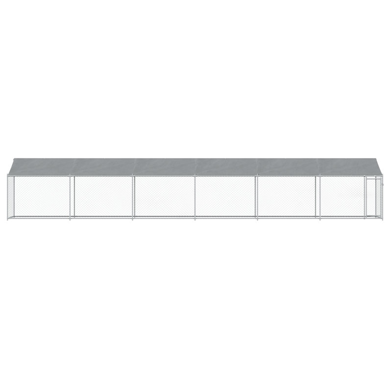 Vidaxl Dog Cage Grey Galvanized Steel, Water-Resistant Fabric Extra Large