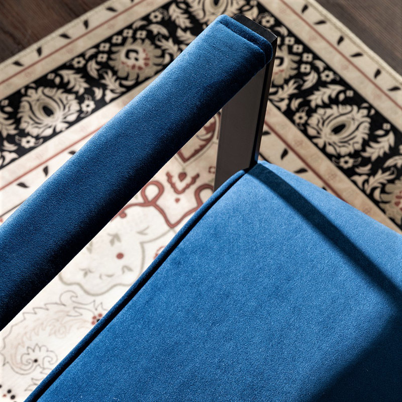 Chaise d'appoint classique Mid Century, Velvet, Blue