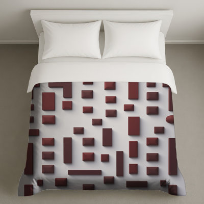 Housses de couette à formes géométriques rouges