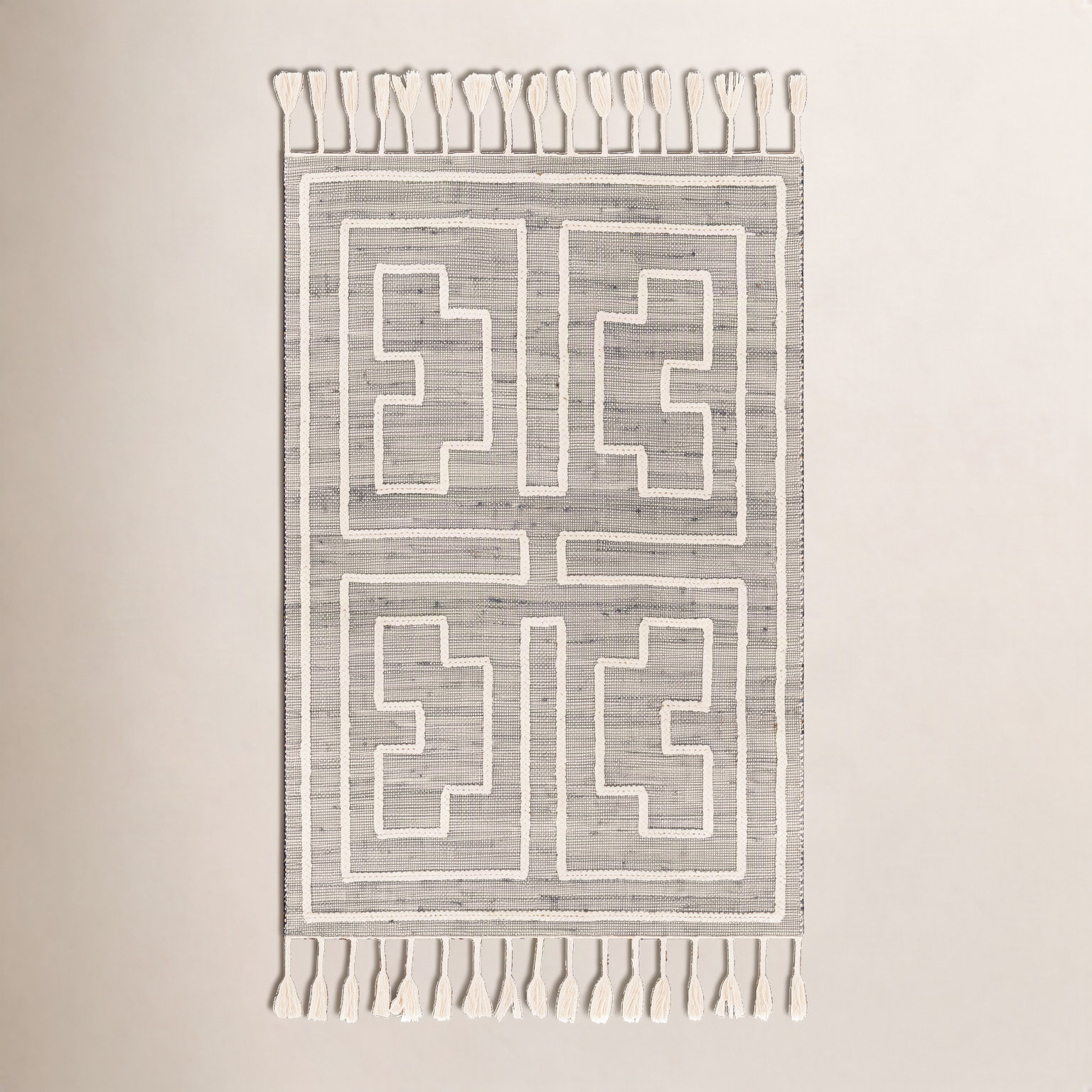 Rodriguez Hand-Woven Geometric Jute Rug, Rectangle 6' x 9'