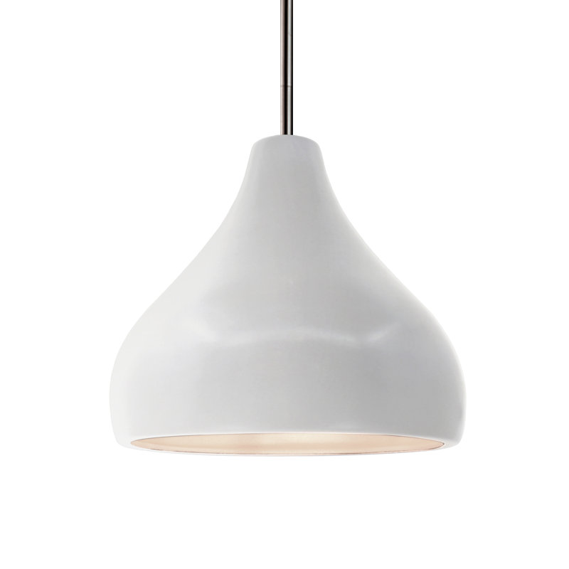 Meydan 1 - Light Single Drop Pendant, 8" H x 11.5" W x 11.5" D, Bisque, Brushed Nickel