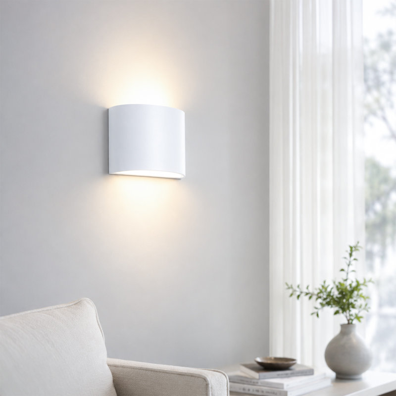 Applique murale à DEL en acier inoxydable 7 po, Frosted White