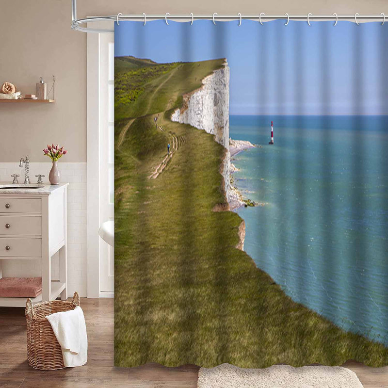 Rideau de douche avec 12 crochets Beachy Head, L 72 po x l 78 po
