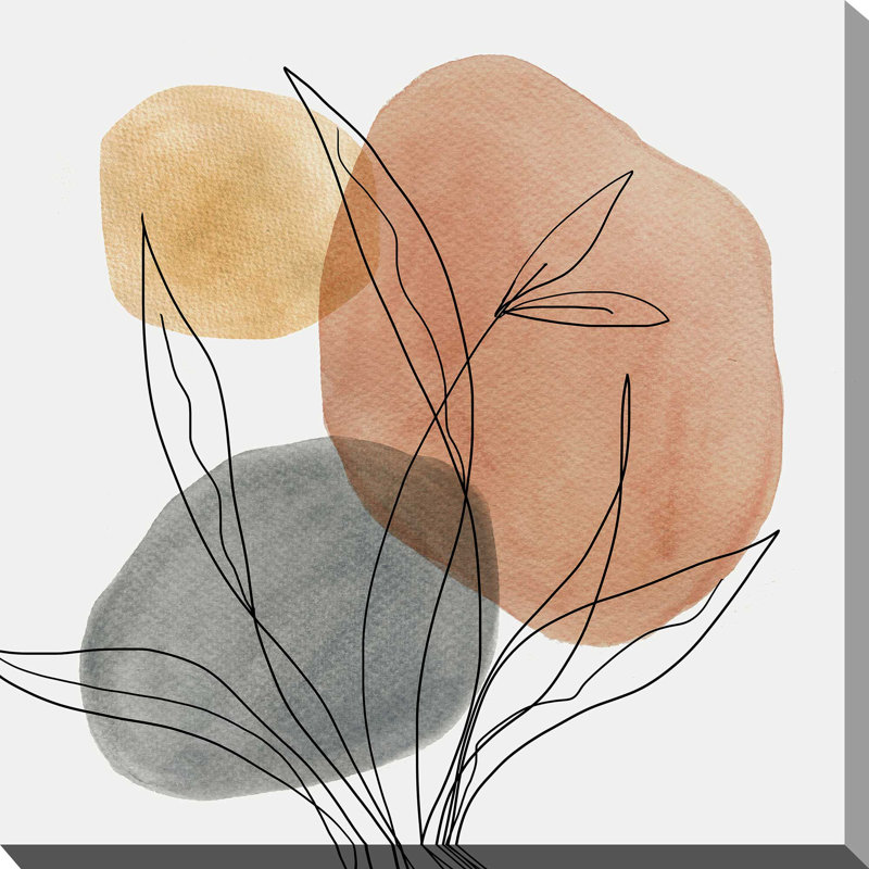 «Desert Lines II» par Carol Robinson - Peinture, L 18 po x H 18 po, Toile tendue