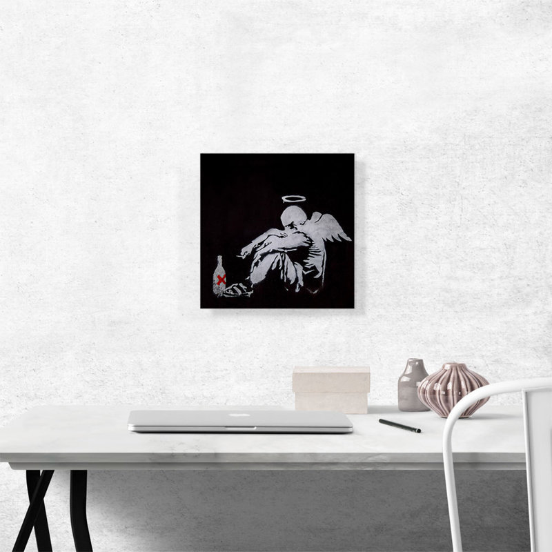 «Drunken Angel Fallen Angel» par Banksy, reproduction d'art sur toile tendue, H 12 po x l 12 po x P 0,75 po