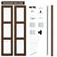 Porte de grange pliante en verre givré pliable 3-Lite avec trousse de quincaillerie d'installation-108212767-108212766