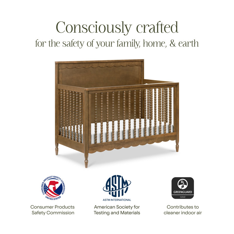 AMBROSIA 4 -in-1 Convertible Crib, Natural Walnut