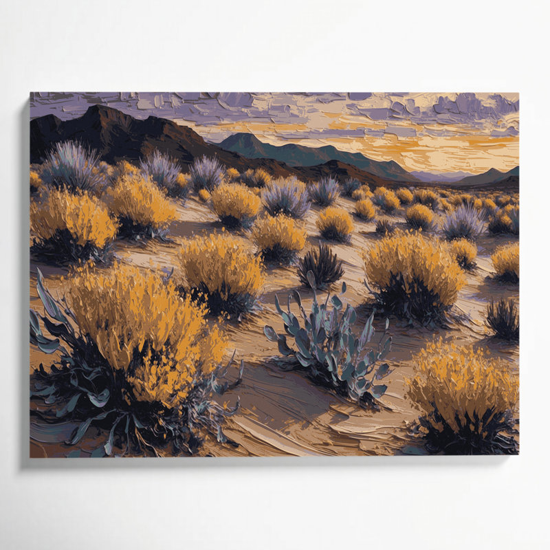 «Southwestern Plants», art mural brun sur toile 153, H 11 po x l 14 po