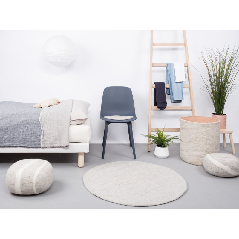 Round Wool Hand Woven Area Rug, Round 90cm