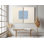 Art mural abstrait carré minimaliste bleu, ensemble de reproduction sur toile Diptyque - décor de salon moderne bord de mer, grande peinture géométrique simple, reproduction de peinture