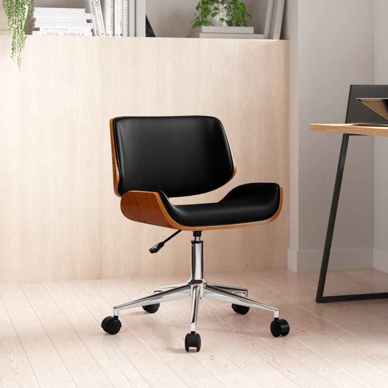 Mid Century Modern Coffee Office Chair Office Star Davenport Mid Century  Club Chair CharcoalCoffee