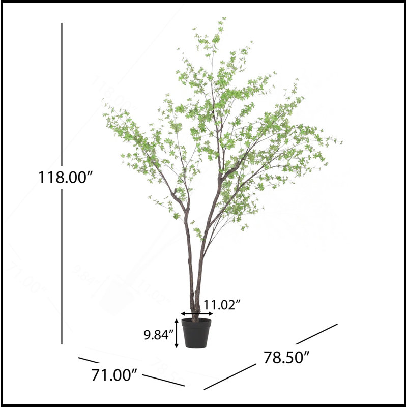 300CMARTIFICIAL DISC LEAF TREE, 118" H x 78.5" W x71" D